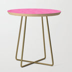 Preppy Pink Wispy Leaves Contemporary Abstract Pattern Side Table Gallery Image 1
