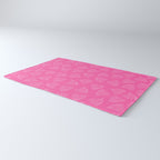 Preppy Pink Wispy Leaves Contemporary Abstract Pattern Rug Gallery Image 3