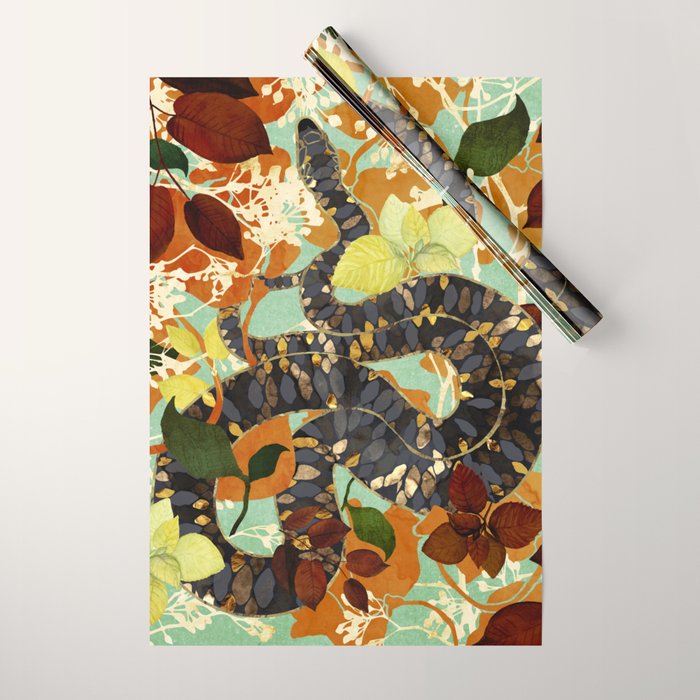 Fall Serpent Garden Wrapping Paper Gallery Image 1