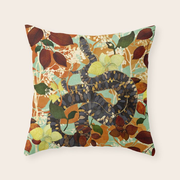 Fall Serpent Garden Throw Pillow Gallery Image 1