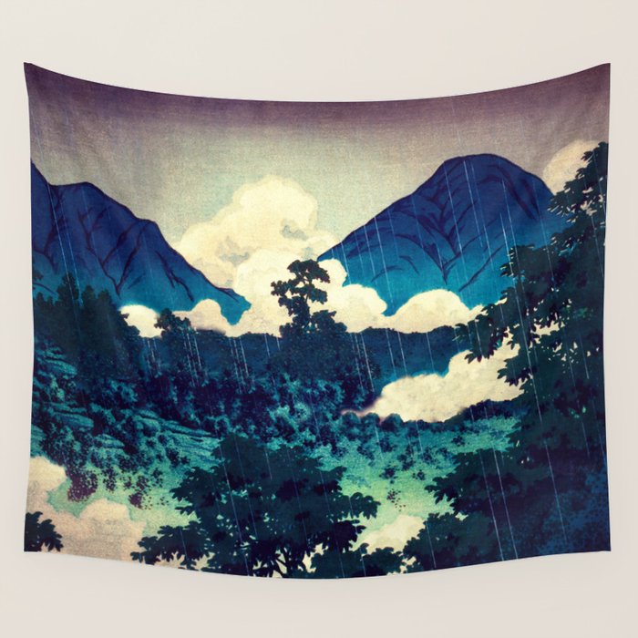 Under the Rain in Doyi - Nature Landscape Wall Tapestry Gallery Image 1