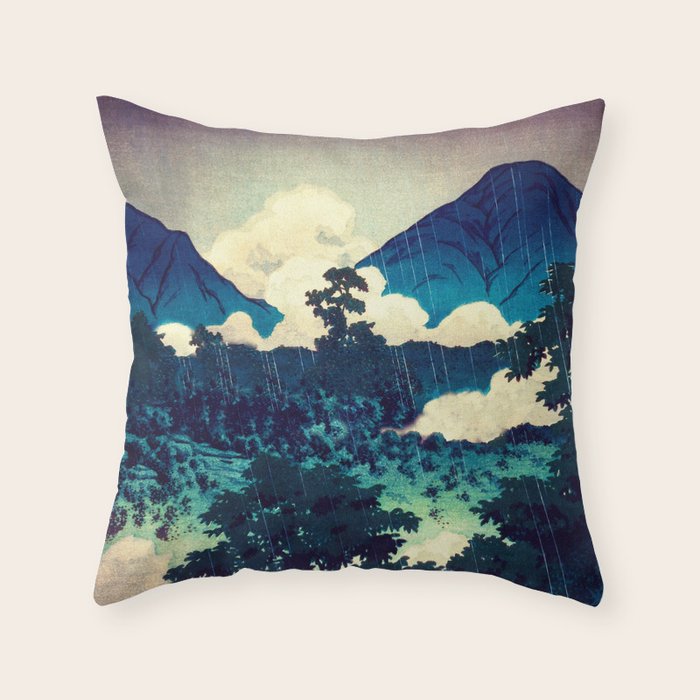 Under the Rain in Doyi - Nature Landscape Throw Pillow Gallery Image 1