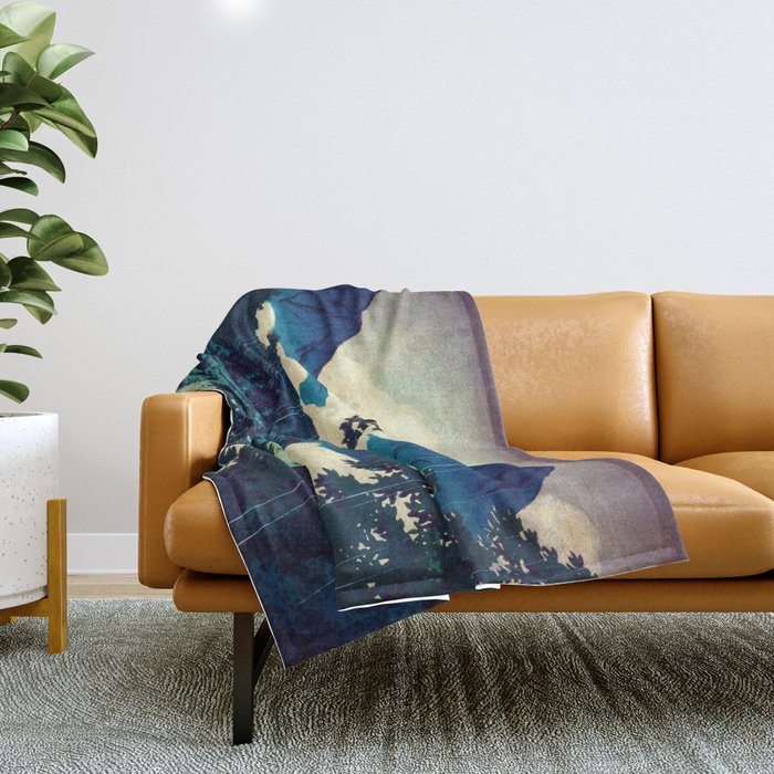 Under the Rain in Doyi - Nature Landscape Throw Blanket Gallery Image 1