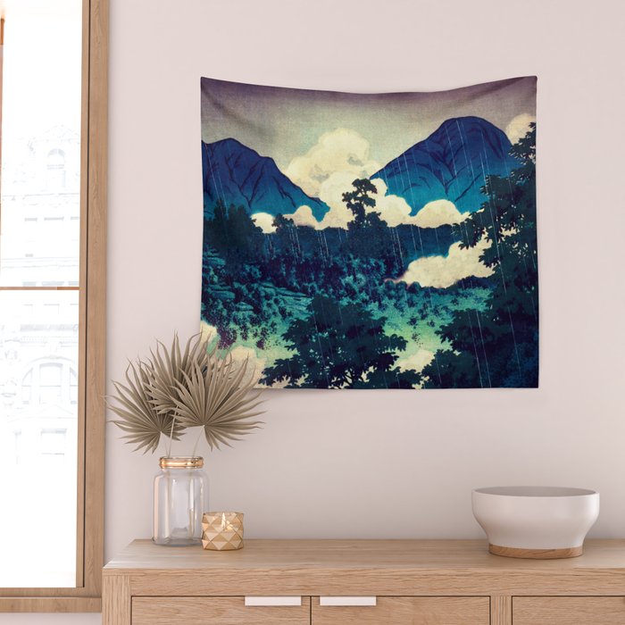 Under the Rain in Doyi - Nature Landscape Wall Tapestry Gallery Image 2