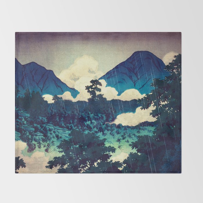 Under the Rain in Doyi - Nature Landscape Throw Blanket Gallery Image 2