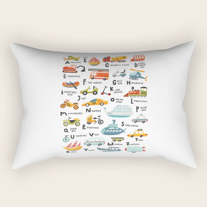 Beep Beep Alphabet Rectangular Pillow Gallery Image 1