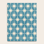 Atomic Age Retro Midcentury Starburst Pattern in Cream and 50s Blue Notebook Gallery Image 4