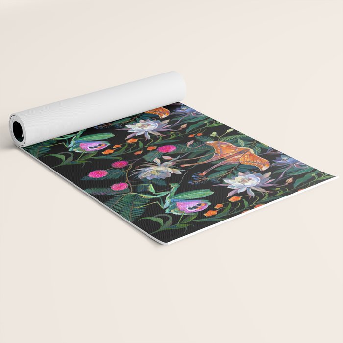 Mantis and Moth Cactus Flower Yoga Mat Gallery Image 2