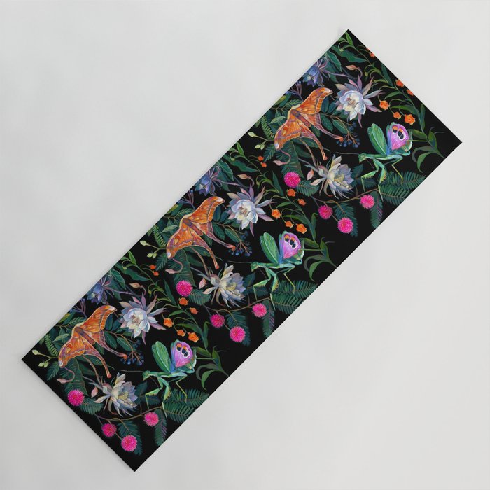 Mantis and Moth Cactus Flower Yoga Mat
