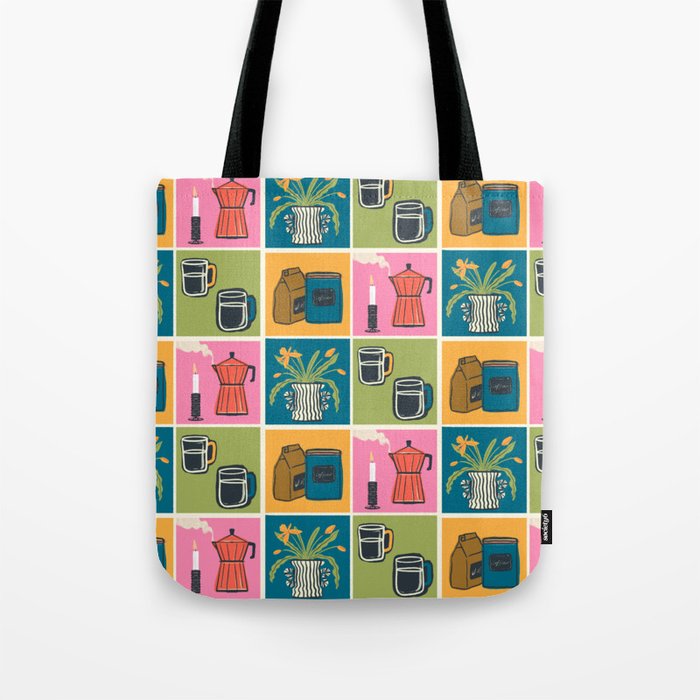 Morning Coffee Essentials Still Life Tote Bag Gallery Image 1