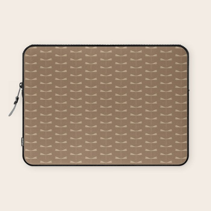 Dragonfly Pattern XI Earthy Beige Laptop Sleeve Gallery Image 1