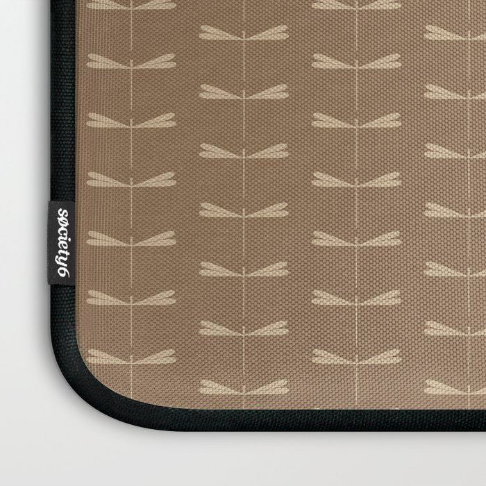 Dragonfly Pattern XI Earthy Beige Laptop Sleeve Gallery Image 3