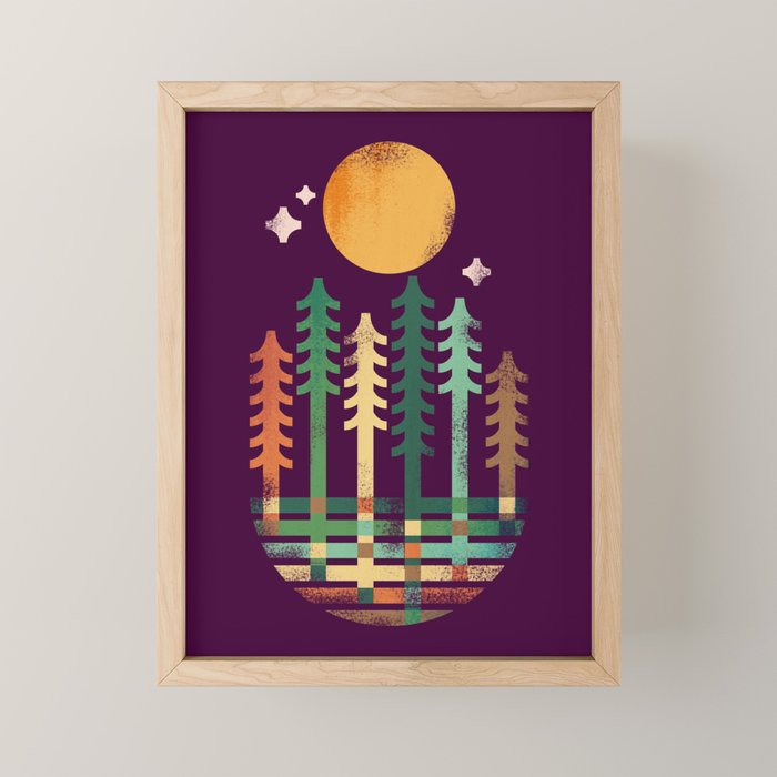 Night in the wood Mini Art Print Gallery Image 1