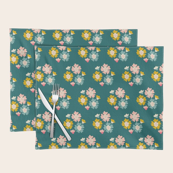 Blooming Flower - Green  Placemat Gallery Image 1