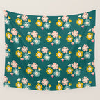 Blooming Flower - Green  Wall Tapestry Gallery Image 4