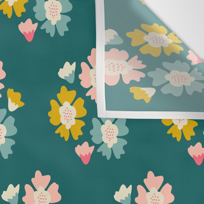 Blooming Flower - Green  Wall Tapestry Gallery Image 3