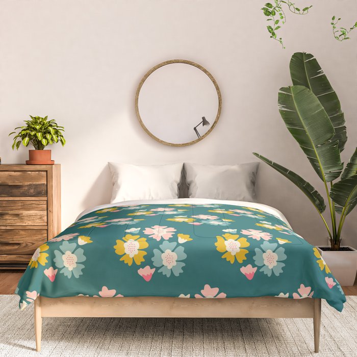 Blooming Flower - Green  Comforter Gallery Image 3