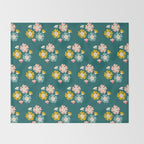 Blooming Flower - Green  Throw Blanket Gallery Image 2