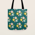 Blooming Flower - Green  Tote Bag Gallery Image 1