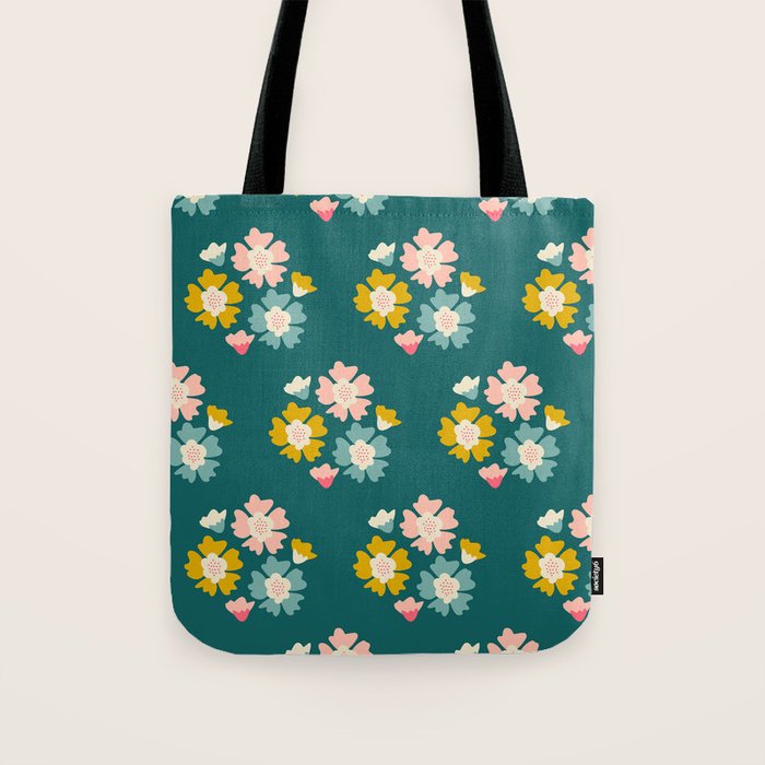 Blooming Flower - Green  Tote Bag Gallery Image 1