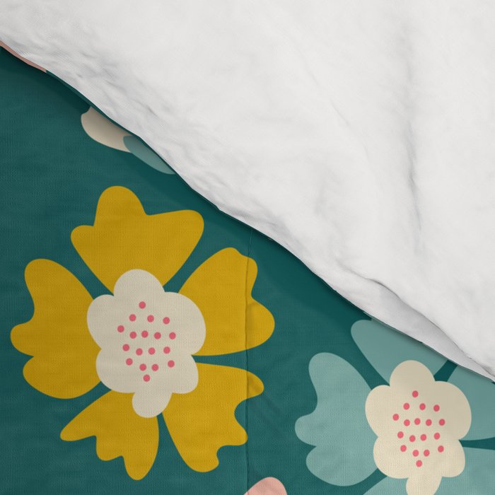 Blooming Flower - Green  Comforter Gallery Image 4