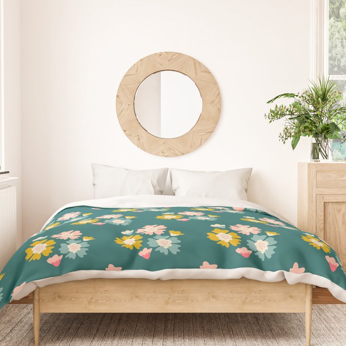 Blooming Flower - Green  Duvet Cover Gallery Image 3