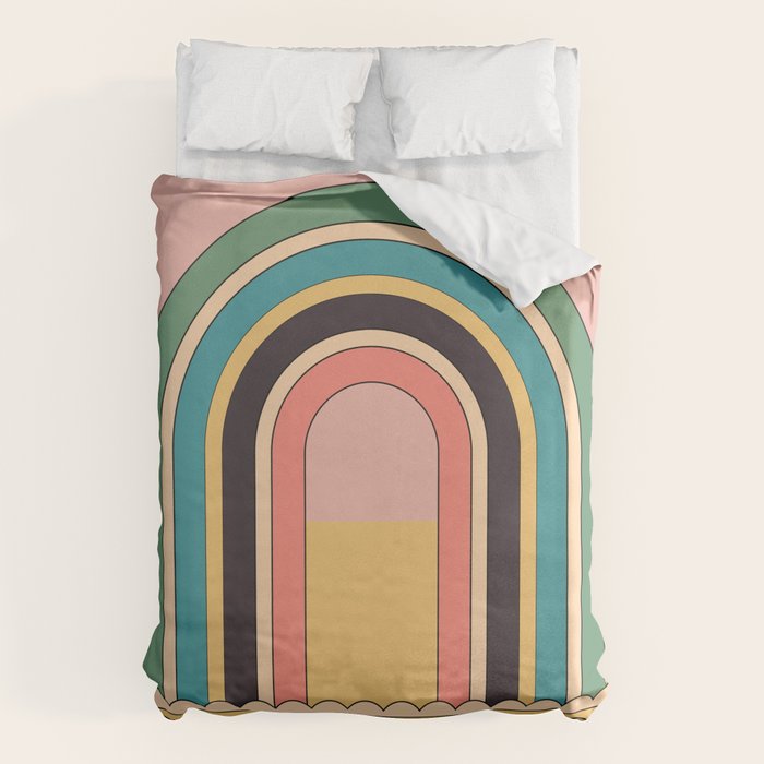 Geometric Abstraction Rainbow Duvet Cover Gallery Image 1