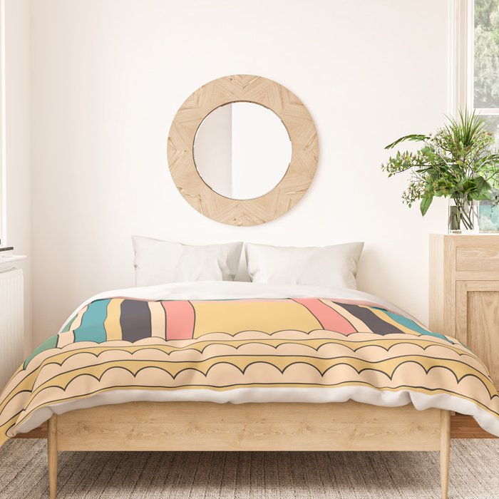 Geometric Abstraction Rainbow Duvet Cover Gallery Image 3