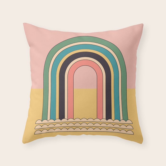 Geometric Abstraction Rainbow Throw Pillow Gallery Image 6
