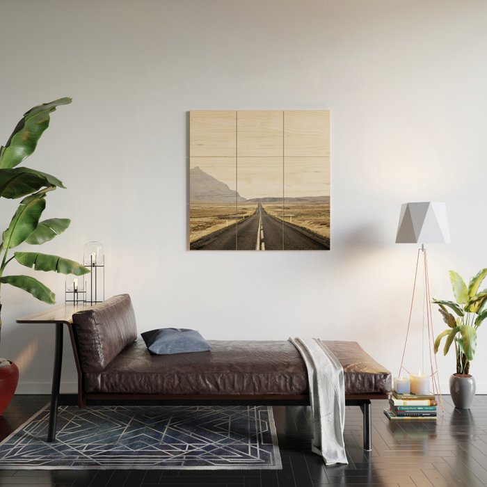 Lost Highway - Iceland Landscape, Travel Photography Wood Wall Art Gallery Image 2