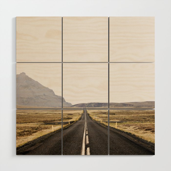 Lost Highway - Iceland Landscape, Travel Photography Wood Wall Art Gallery Image 1
