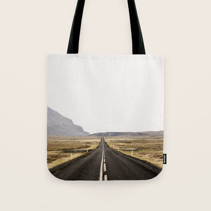 Lost Highway - Iceland Landscape, Travel Photography Tote Bag Gallery Image 1