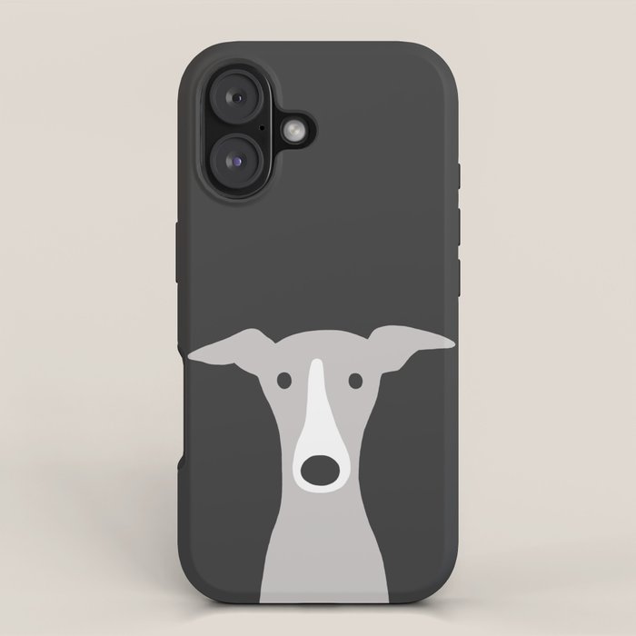 Cute Greyhound, Italian Greyhound or Whippet Cartoon Dog iPhone Case Gallery Image 1