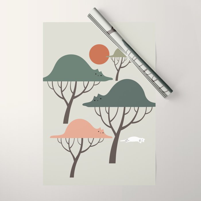 Cat Landscape 128 Wrapping Paper Gallery Image 1