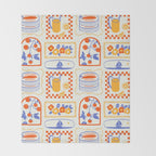 Summer vacation patchwork art pattern Throw Blanket Gallery Image 2