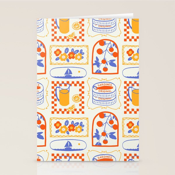Summer vacation patchwork art pattern Stationery Card Gallery Image 2