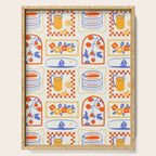 Summer vacation patchwork art pattern Serving Tray Gallery Image 1