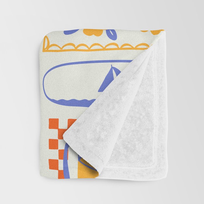 Summer vacation patchwork art pattern Throw Blanket Gallery Image 3