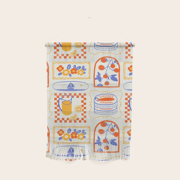 Summer vacation patchwork art pattern Wall Hanging Gallery Image 1