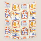 Summer vacation patchwork art pattern Wall Tapestry Gallery Image 4