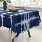 Shibori itajime indigo square pattern Tablecloth Gallery Image 3
