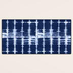 Shibori itajime indigo square pattern Desk Mat Gallery Image 3