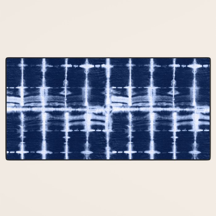 Shibori itajime indigo square pattern Desk Mat Gallery Image 3