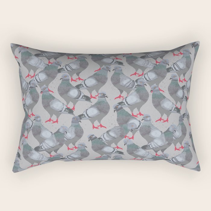 City Pigeons Rectangular Pillow Gallery Image 1