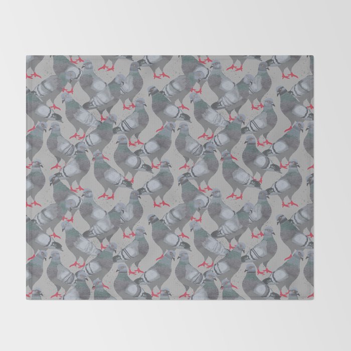 City Pigeons Throw Blanket Gallery Image 2