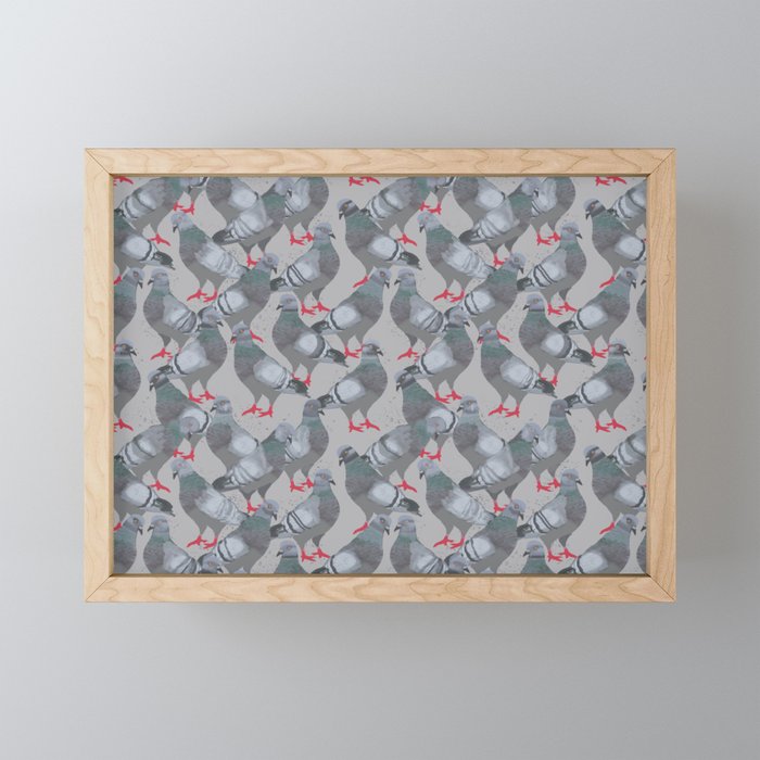 City Pigeons Mini Art Print Gallery Image 1