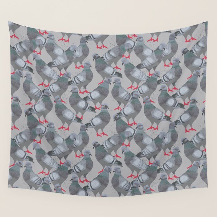 City Pigeons Wall Tapestry Gallery Image 1