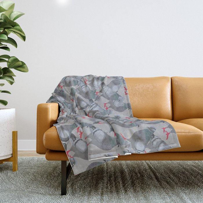 City Pigeons Throw Blanket Gallery Image 1