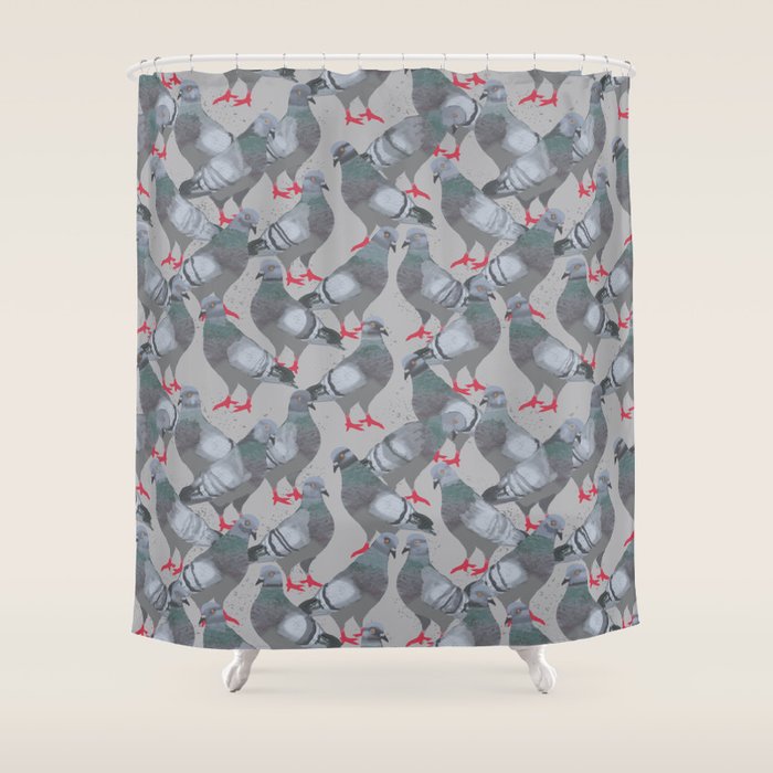 City Pigeons Shower Curtain Gallery Image 1