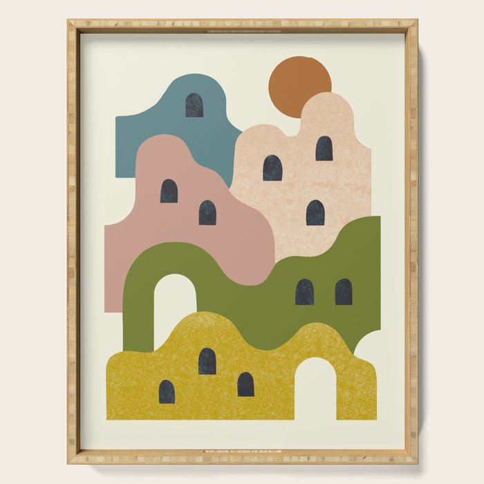 Adobe Village at Sunset Serving Tray Gallery Image 1